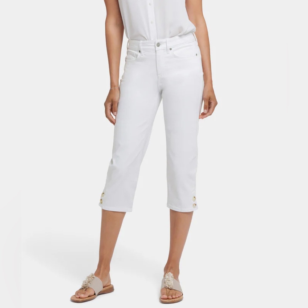 NYDJ Marilyn Crop White Jeans